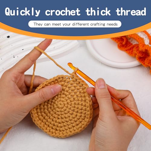 Image of QMNNMA 6 mm Crochet Hook, Ergonomic Crochet Hooks, Crochet Needles | Ergonomic Crochet Hooks for Arthritic Hands, Colorful Transparent Crochet Hook for Beginners and Crocheting Yarn