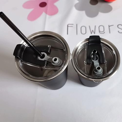 Miniatura 3 de Juego de 4 tazas de acero inoxidable de alta calidad de 16 onzas con tapa y pajita, tazas de metal apilables y duraderas para beber cerveza y café