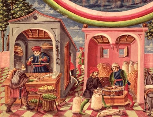 IPLUPJDY Lienzo Poster Clásicas Poster Cuadro Sobre Lienzo Comerciantes de frutas y cereales de Cristoforo De Predis para Decoración de Paredes 60x90cm
