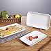 Foraineam 8 Pieces Rectangular Plates 8 Inch Porcelain Platters, Dessert, Appetizer, Salad Plates White Serving Trays
