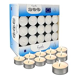 Hyoola Tea Lights Candles – 200 Bulk Candles Pack – Tea Lights – European Made Tealight Candles
