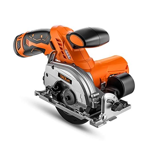 12V Cordless Mini Circular Saw TACKLIFE Handheld, 0-45° Bevel Cut, Max Cutting Depth 1.05” (90°), 5/8” (45°) with 2×20T Blades, LED Light, Dust Blower Connection, Auxiliary Handle, for DIY