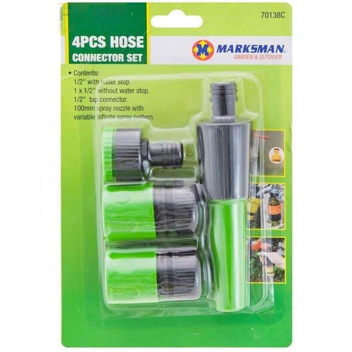 Homespired® Garden Hose Pipe 4Pcs Tap Connector Fitting Attachment Set