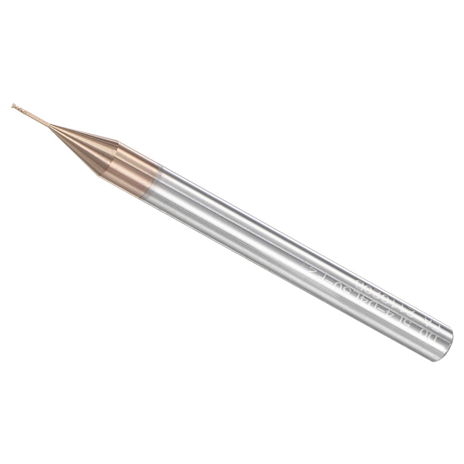 Fraise à Bout Carré, Coupe de 0,5 mm x 4 mm, Longue Portée, Revêtement en Carbure de Titane (Nano-Échelle), 2 Flûtes pour Fraiseuse CNC
