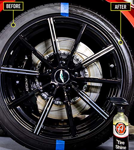 Image of Adam's SiO2 Infused Tire Shine Plus 16oz - Achieve a Lustrous, Dark, Long Lasting Shine - Non-Greasy and No Sling Formulation Infused with SiO2 for Increased a Longer, Durable Shine (Refill Kit)