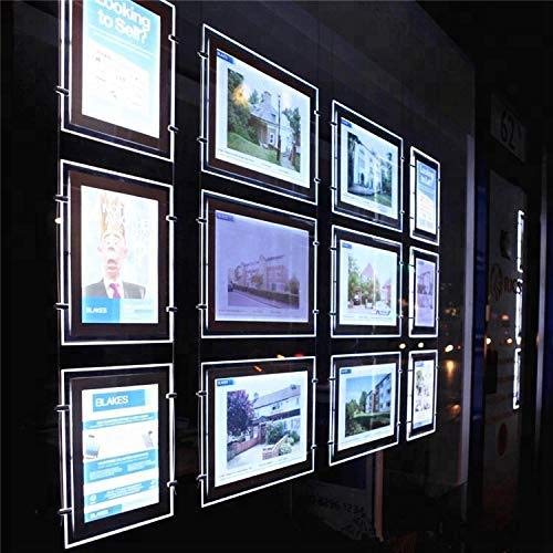 Bienes raíces ventana colgante oficina llevó acrílico cartel marco luz caja titular