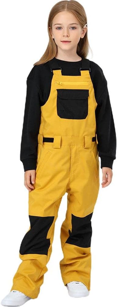 WOWULOVELY Girls Boys Ski Bib Pants Winter Waterproof Windproof Snow Bib Overalls Snowboarding Pants