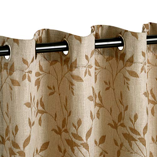 Superior Semi Sheer Curtains, Window Shades, Living Room/Bedroom Darkening, Light Blocking, Modern Bohemian Rustic Decor, Grommet Header, Curtain Set Of 2 Panels, 52" W X 63" L, Chocolate Ivory #TOP2