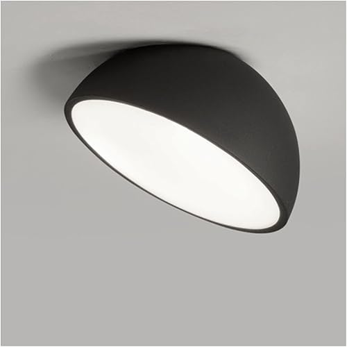 SUNESA Lámpara de techo LED semiempotrada con pantalla de lámpara negra para dormitorio, pasillo, comedor, baño, pasillo, pasillo, pasillo