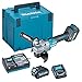 Price comparison product image Makita GA023GD101 40V Max Li-ion XGT 125mm Brushless Angle Grinder Complete with 1 x 2.5 Ah Battery, Fast Charger and Interchangeable Adapter Set Supplied in a Makpac Case
