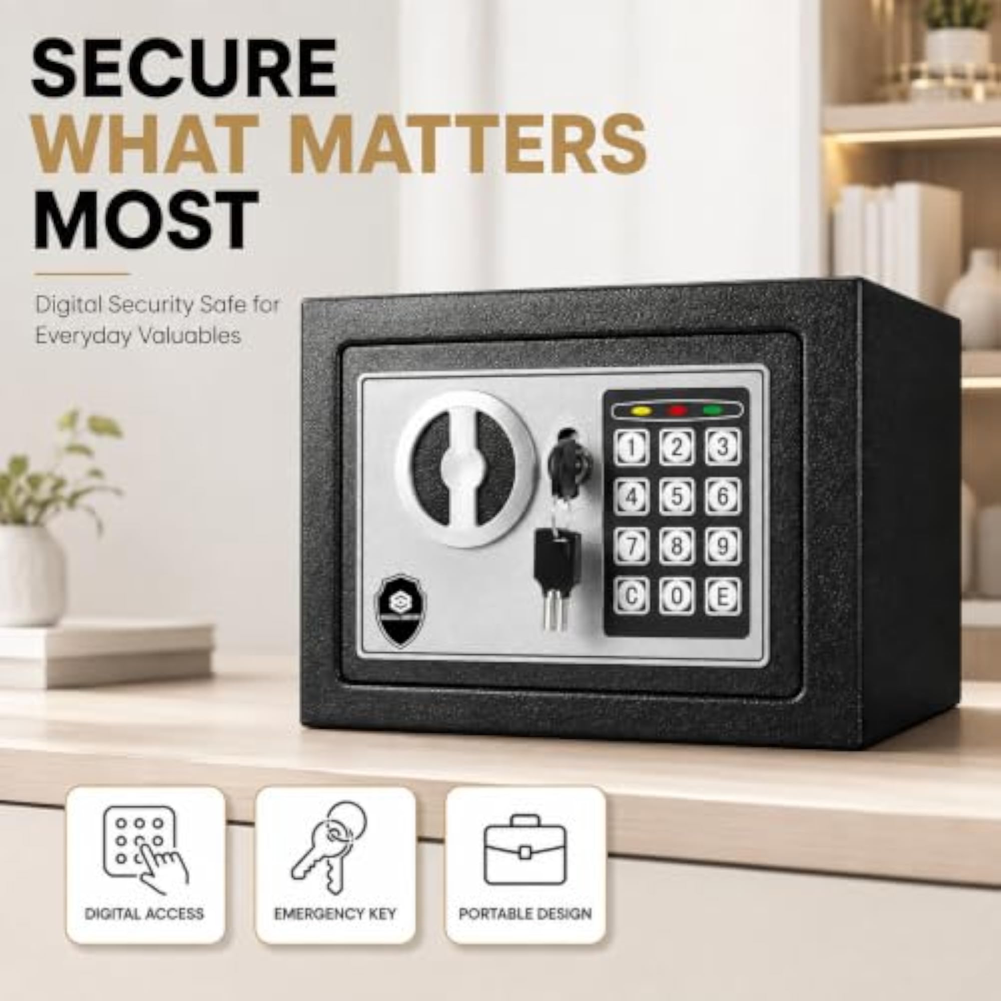 Digital Safe with Electronic Keypad, 06 Litres