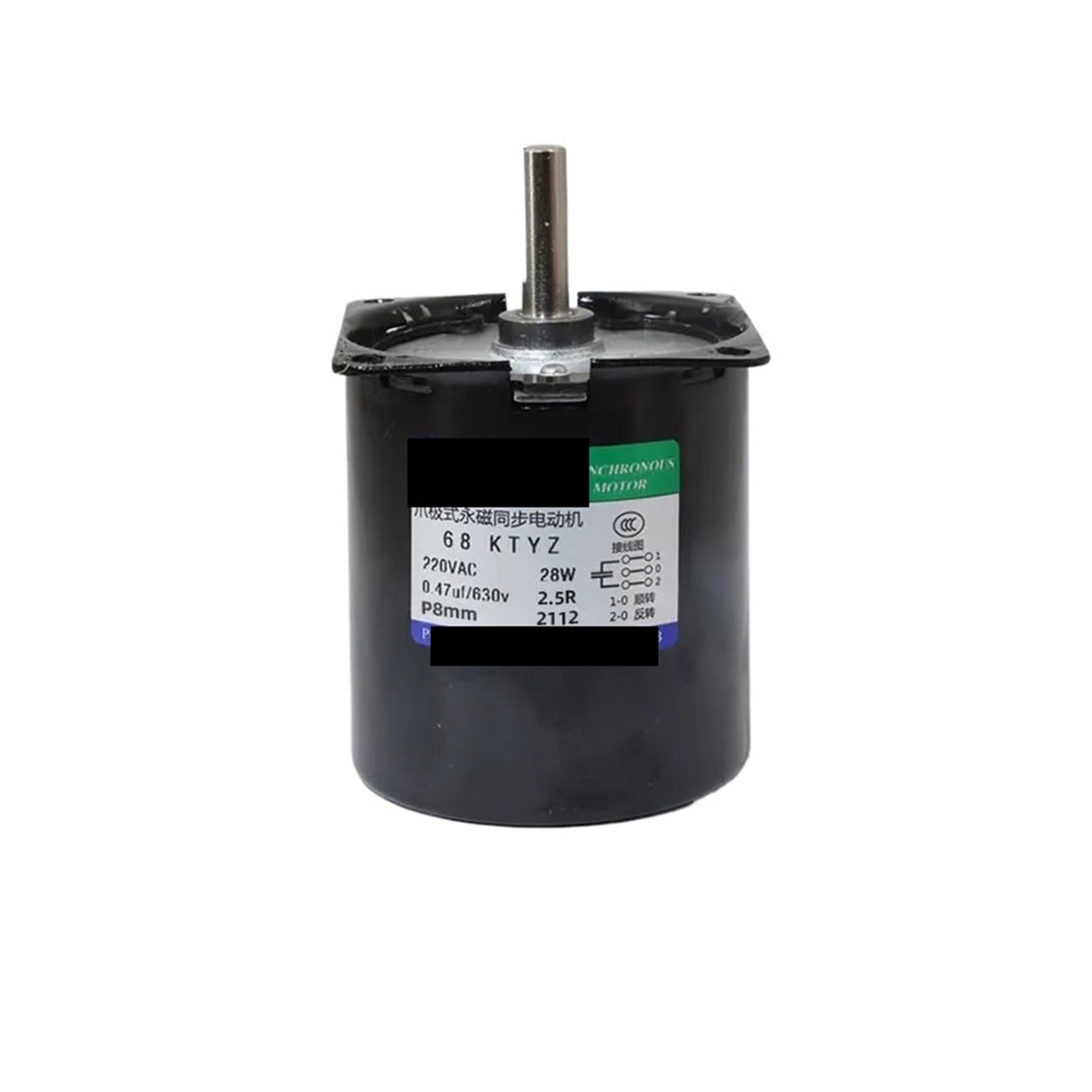 HYRBNSDLK Synchronous Motor High Torque 100KG 28W AC 220V Permanent Magnet 68KTYZ Shaft 8mm CW/CCW Metal Geared Slow Speed(50rpm with bracket)