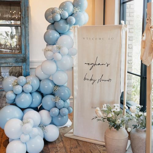 Image of 108Pcs Double Stuffed Dusty Blue Balloon Garland Arch Kit