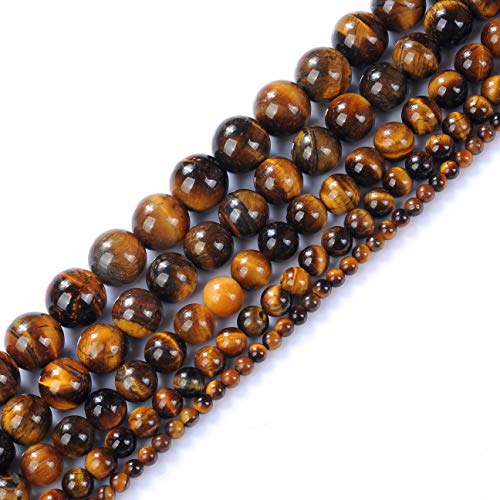 Natural Round Aa Tiger Eye Agate Loose Stone Beads Bulk For Jewelry Making 4Mm, 6Mm, 8Mm, 10Mm ,12Mm (8Mm) #TOP4