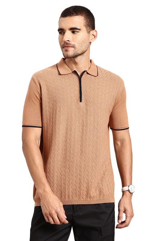 Image of Armisto Men's 100% Cotton Fancy Party Polo T-Shirt /Neutral Colour