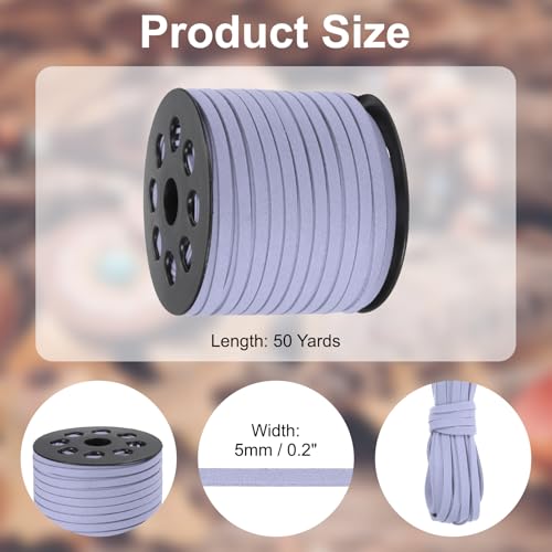 Cordón de cuero de 5mm PATIKIL morado: suave ante sintético de alta resistencia para collares 3