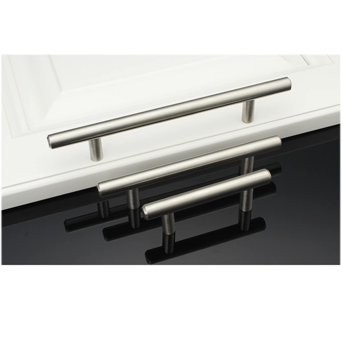 Griffe für Küchentüren, Badezimmerschrankgriffe, Schubladengriffe, Möbelgriffe, Edelstahl-Schrankgriffe, Schrank-T-Griffe for Kleiderschrank, Küche, 1 Stück (Farbe: B, Größe: 160 mm) ( Color : Hole Pi