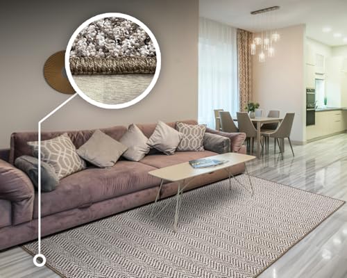 Tadi & Imperio1979 Alfombra Espiga marrón - Alfombra Rustica - Alfombra Efecto Lana- Alfombra Comedor - Alfombra Salon - Alfombra recibidor