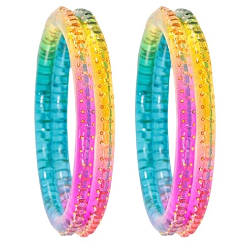 Image of NMII Glass Golden Zircon Stone & Kundan Beads Kada Set For Women & Girls | Fancy Design Kada Bangles | Traditional Look Kangan | Glass Bangles For Women Wedding, Party, Function, Daily use