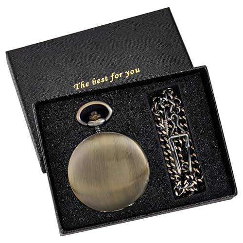 Image of Men's Mechanical Pocket Watch Black Rudder Pattern Double Open Hollow Roman Numerals Pocket Watch