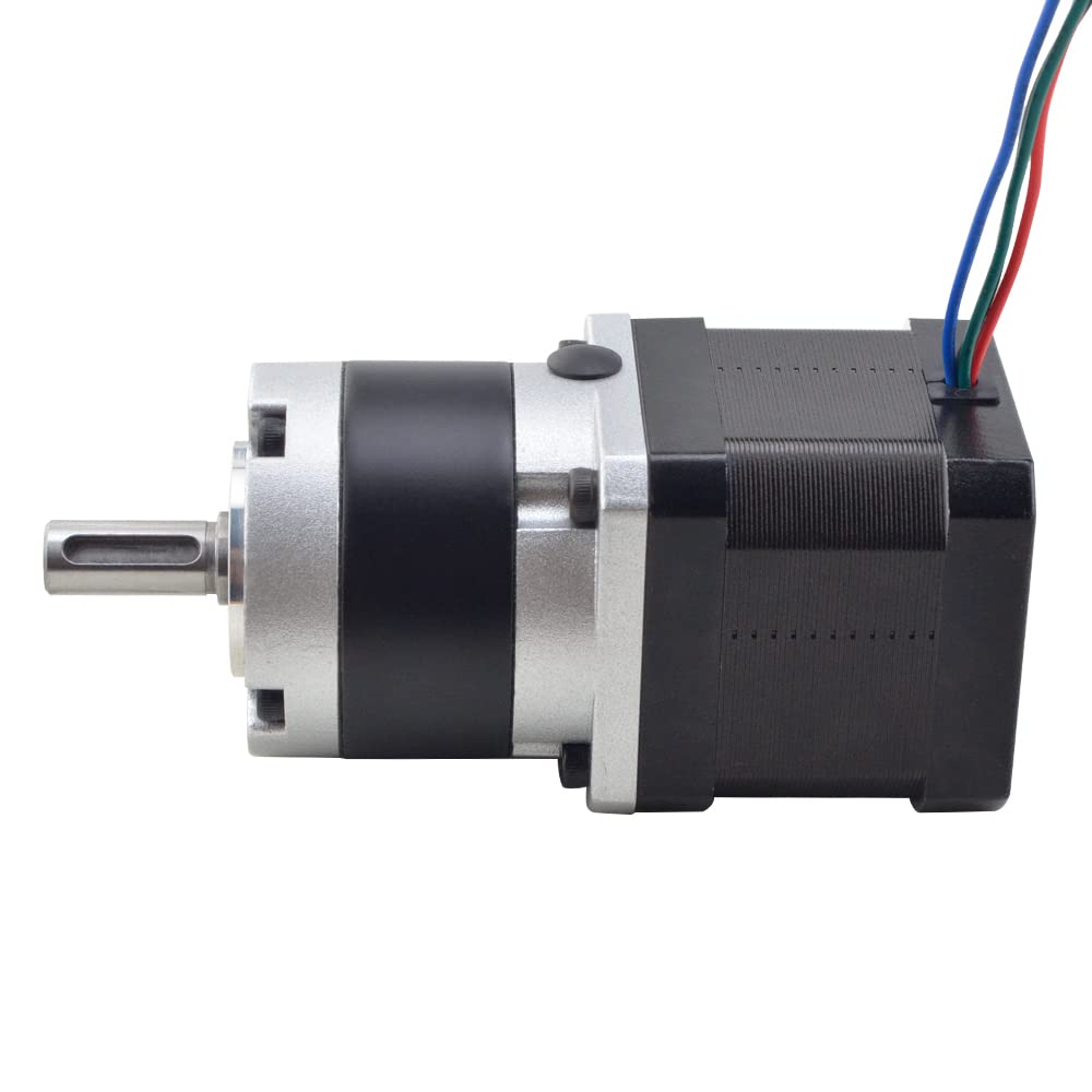 STEPPERONLINE Nema 17 Motor paso a paso L = 39 mm, relación de transmisión 10:1, 30 arcmin Serie MG, caja de cambios planetaria