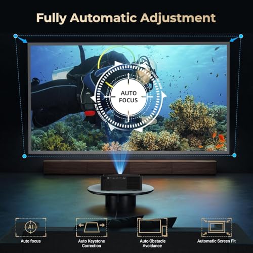 Image of WZATCO Legend Pro Certified Smart Home Projector 4k Ultra HD, Native 1080P Fully Automatic, HDMI, WiFi 6 & BT, DRM L1, Google Assistant | Chromecast | Android TV 11.0, Black