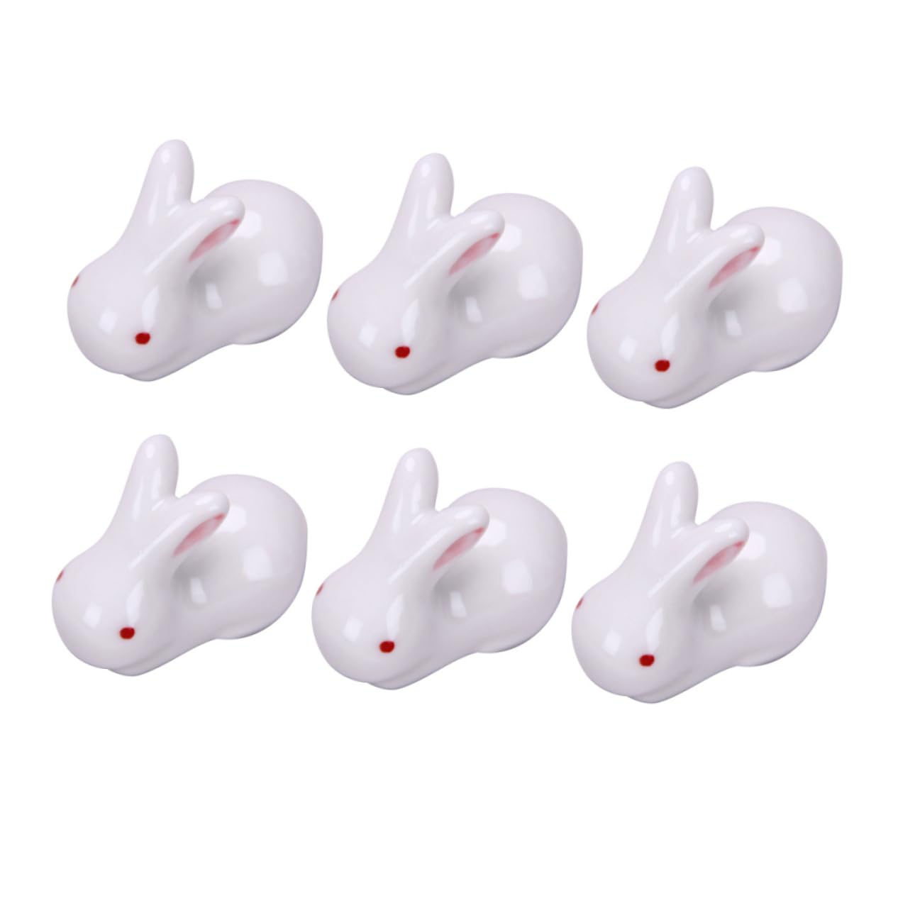 Alipis 3 Set Piccolo Coniglio Poggia Bacchette Posate Porta Bacchette Coniglietto Peluche Decorazione da Tavolo Compatibile Posate Coperchio da Bancone 6 Pezzi * 3