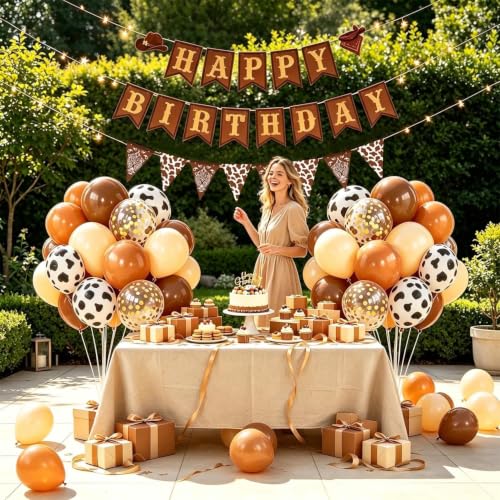 Image of Western Birthday Decorations, Cowboy Banner & Balloon Kit