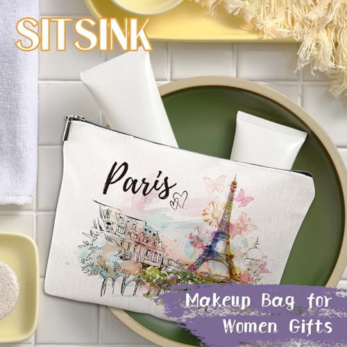 Paris Souvenirs Travel Essentials - Eiffel Tower Paris Souvenirs from France, Paris Gifts for Women Small Cosmetic Bag for Purse, Paris Travel Must Haves Small Makeup Bag Gifts for Girls3