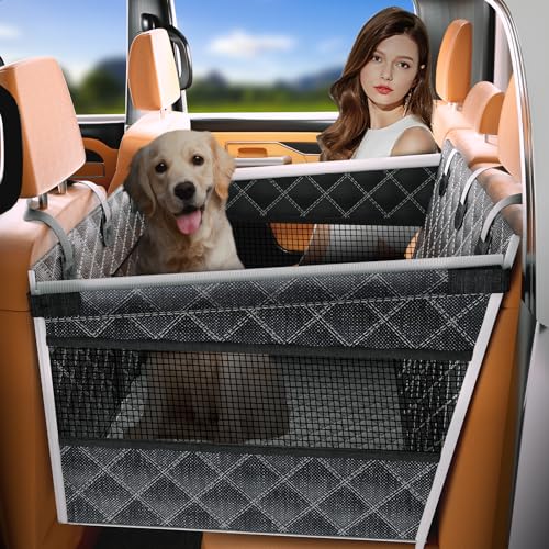Image of Doglike Dog Car Seat with Removable Cushion for Medium Dogs (30-60lbs) - 7-Layer Waterproof Hard Bottom Back Seat Extender, Spacious Pet Car Seat for SUV/Truck/Home, 2025 Upgraded
