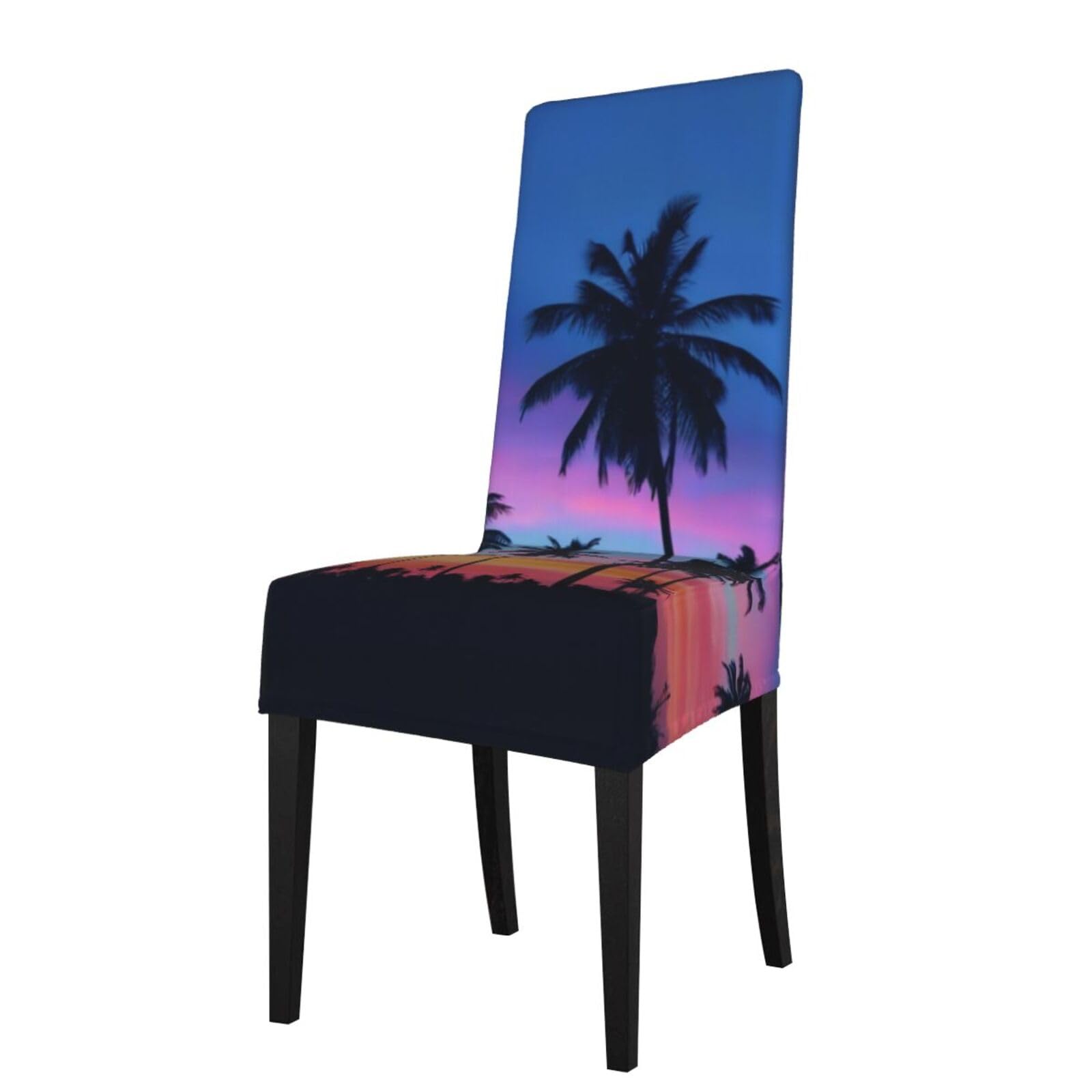 YYHWHJDE Palm Trees Prints Protection Cover for Dining Chair – Stretch Slipcovers for a Fresh, Refreshed Dining Room Look!
