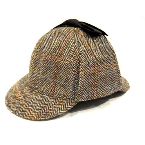 Image of TAILORMAP Harris Tweed Deerstalker Hat for Adult and Child,Detective Hat for Men and Women