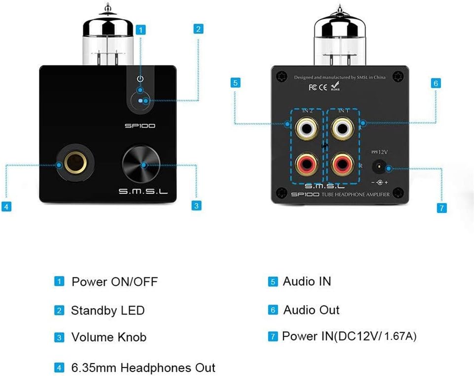 Prоmо Dіѕсоunt Uр Tо 70% оƒƒ Dilvpoetry SMSL SP100 Vacuum Tube Headphone Amplifier Replaceable 6N3 Buffer HiFi Stereo Audio Desktop Amp Preamplifier Preamp (Black)
