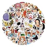 50pcs Anime One Pcs Sticker for Kids, Vinyl Waterproof Stickers for Laptop,Skateboard,Water Bottles,Phone,Cartoon Anime Stickers for Boys,Teens Adult