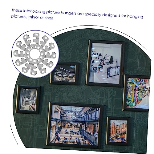 Image of Mikikit 16pairs Mirror Buckle Heavy Duty Wall Hooks Picture Hangers for Decorations French Cleat Hangers Stainless Steel Easy Installation