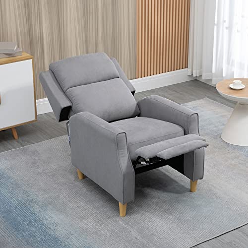 Homcom Manual Recliner Chair With Footrest, Thick Padded Headrest And Back, Sofa Chair For Living Room Bedroom, Gray #TOP6