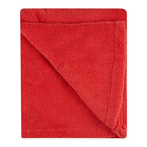 Image of Bone Dry Pet Grooming Towel Collection Absorbent Microfiber X-Large, 41x23.5 inch, Embroidered Red