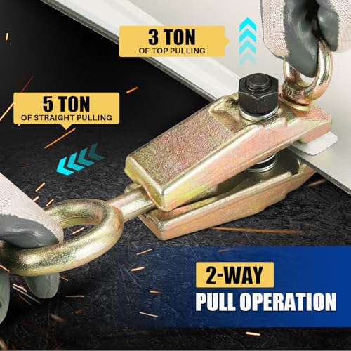 Image of MYFULLY 5 Ton 2-Way Auto Body Repair Pull Clamp Heavy-Duty Self-Tightening Frame & Sheet Metal Repair Tool with Anti-Rust Grips Collision Repair Clamp for Top & Straight Pulling