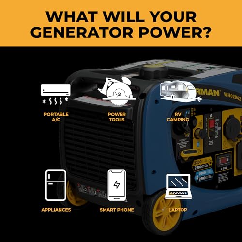 FIRMAN WH02942 Dual Fuel Inverter Portable Generator, 3200W Electric Start, Quiet 58 dB, 1.8-Gallon Tank, 9 Hrs Runtime, Wheel Kit, RV-Ready, Ideal for Camping, Tailgating & Outdoor Recreation