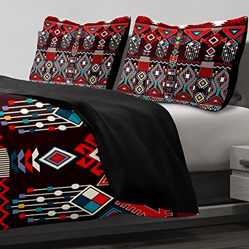Duvet Covers Set King Size Mexican Geometric Ethnic Pattern - Soft And Breathable Microfiber Comforter Bedding Set With Zipper Closure For Kids Women Men, 1 Duvet Cover 2 Pillowcase #TOP4
