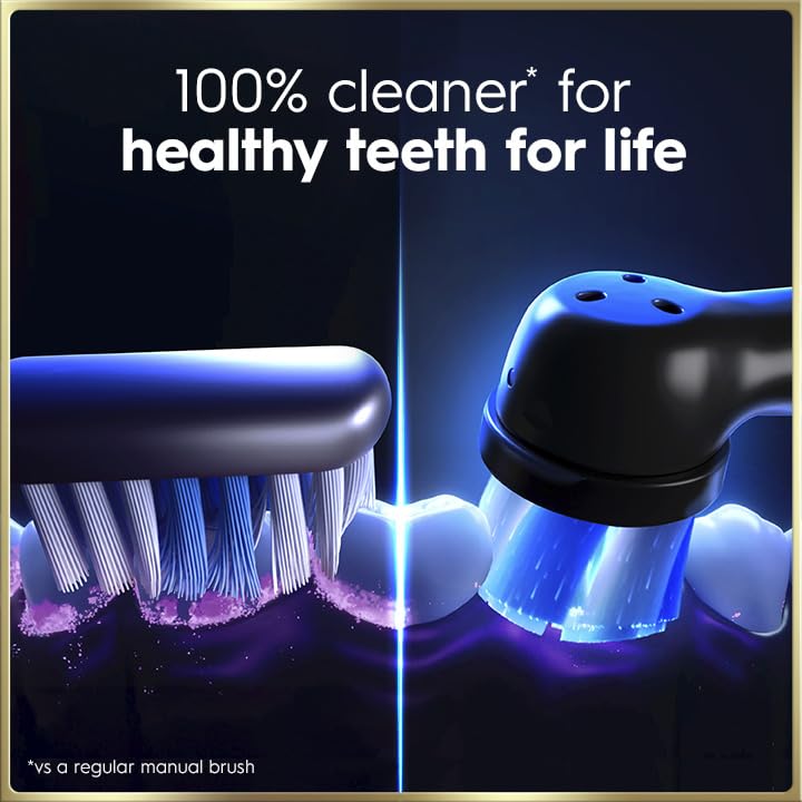 Oral-B Rechargeable Electric Toothbrush, iO9 Genius, 7 Cleaning Modes, Interactive Display, Charging Travel Case, Visible Pressure Sensor, 4 Brush Heads, Sapphire Blue - image 8