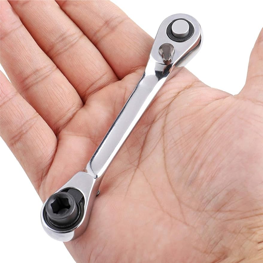 Amazon | 1/4インチミニ両頭ラチェットレンチ、72歯ドライブ