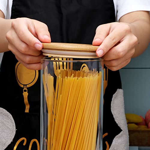 Encheng Glass Jars With Lids,Airtight Glass Food Storage Jars With Bamboo Lids,7 Pack Borosilicate Glass Pantry Storage Container For Kitchen,Pantry,Flour,Coffee,Cereal,Beans,Pasta,Powder #TOP3
