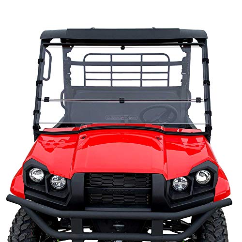 Image of Kawasaki Mule Pro MX Full Folding Windshield by Clearly Tough (52 1 /2 inch wide) | SCRATCH RESISTANT | True Full to Half windshield | Premium Lexan MR10 w / Hard Coat | Proudly Made in America!