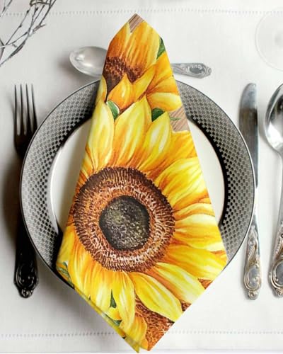 Servilletas de tela set de 4, diseño girasol miniatura 2