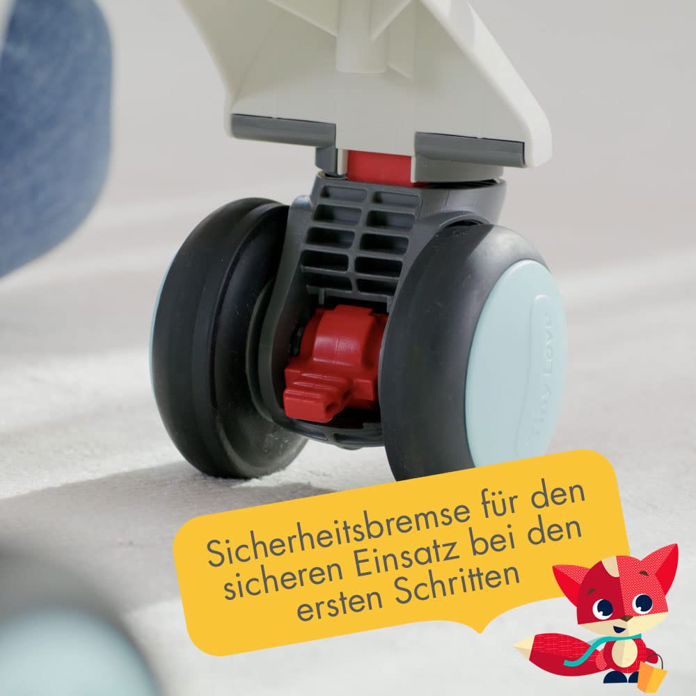 Tiny Love 5-in-1 Here I Grow, Lauflernhilfe und Aufsitzspielzeug für Babys, Laufrad mit Sicherheitsbremse, Schiebespielzeug für Babys, 6 Monate - 3 Jahre, Meadow Days, Blau
