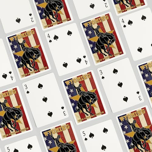 Baraja Wyoming Cowboy de 52 cartas tamaño poker miniatura 4