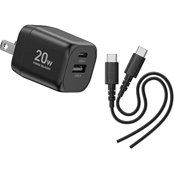 YPD-20CA YPDC-6010S USB Type-C Type-A Charger, 20W PD Compatible, 2 Ports, GaN Smartphones, Tablets, PSE Certified, Fast Charging, 3.3 ft 1 m, 60 W Compatible, Silicone