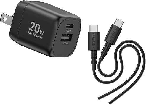 YPD-20CA YPDC-6010S USB Type-C Type-A Charger, 20W PD Compatible, 2 Ports, GaN Smartphones, Tablets, PSE Certified, Fast Charging, 3.3 ft 1 m, 60 W Compatible, Silicone