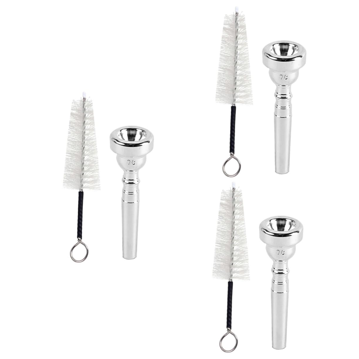 TOYANDONA 3pezzi Spazzole Per Tromba Metallo Placcato Argento Con Forma Professionale Pulizia Facile e Suono Per Musicisti Principianti e Professionisti